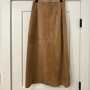 Vintage Leather RedHead Maxi Skirt Medium Tan Y2K Western Rodeo Cowgirlcore